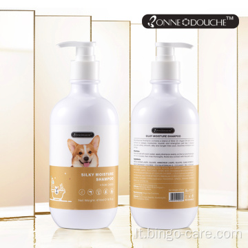 Šilkinio drėgnumo šuniukų šampūnas naminių gyvūnėlių priežiūrai